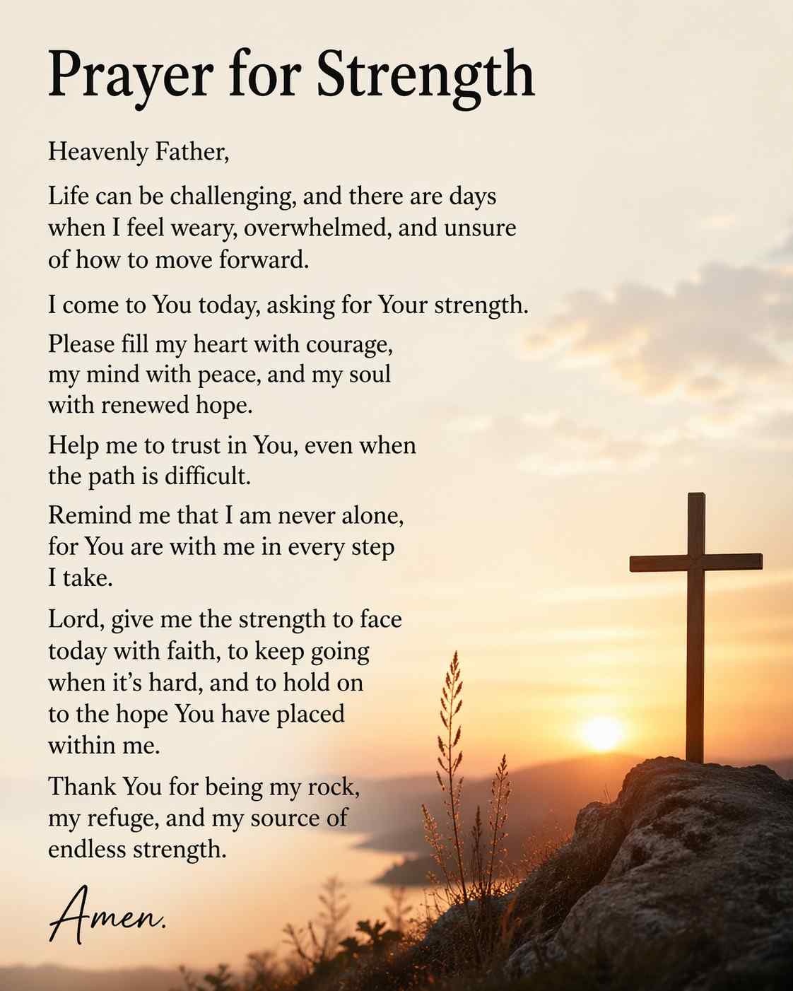 Prayer for Strength: Words for Hard Times